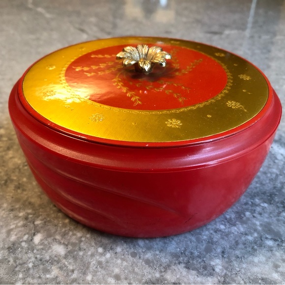 Vintage Avon Beauty Dust Powder Container Decorative Glass Canister 1957 - Picture 2 of 8